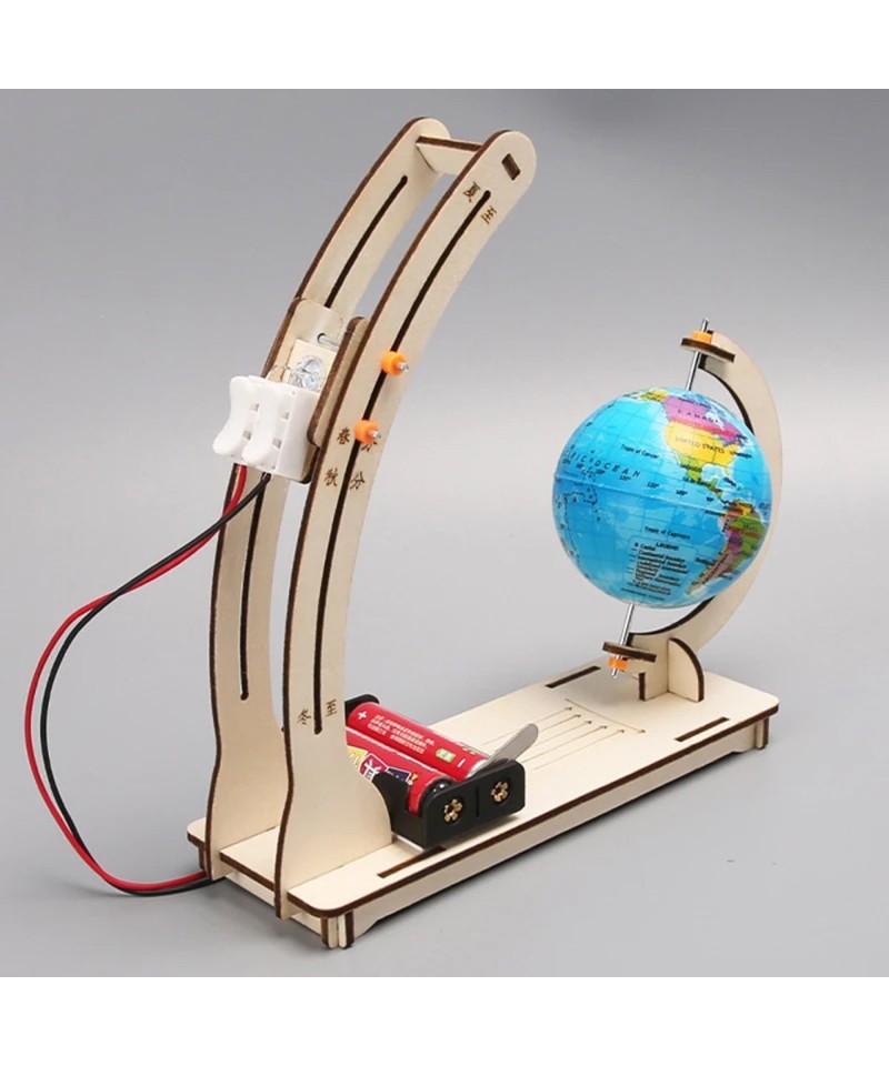 Experimento cientifico de simulación de la alternancia del día y la noche de la Tierra STEM