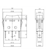 Interruptor KCD2-3 On/Off/On 250V/16A 125V/20A 3 pines