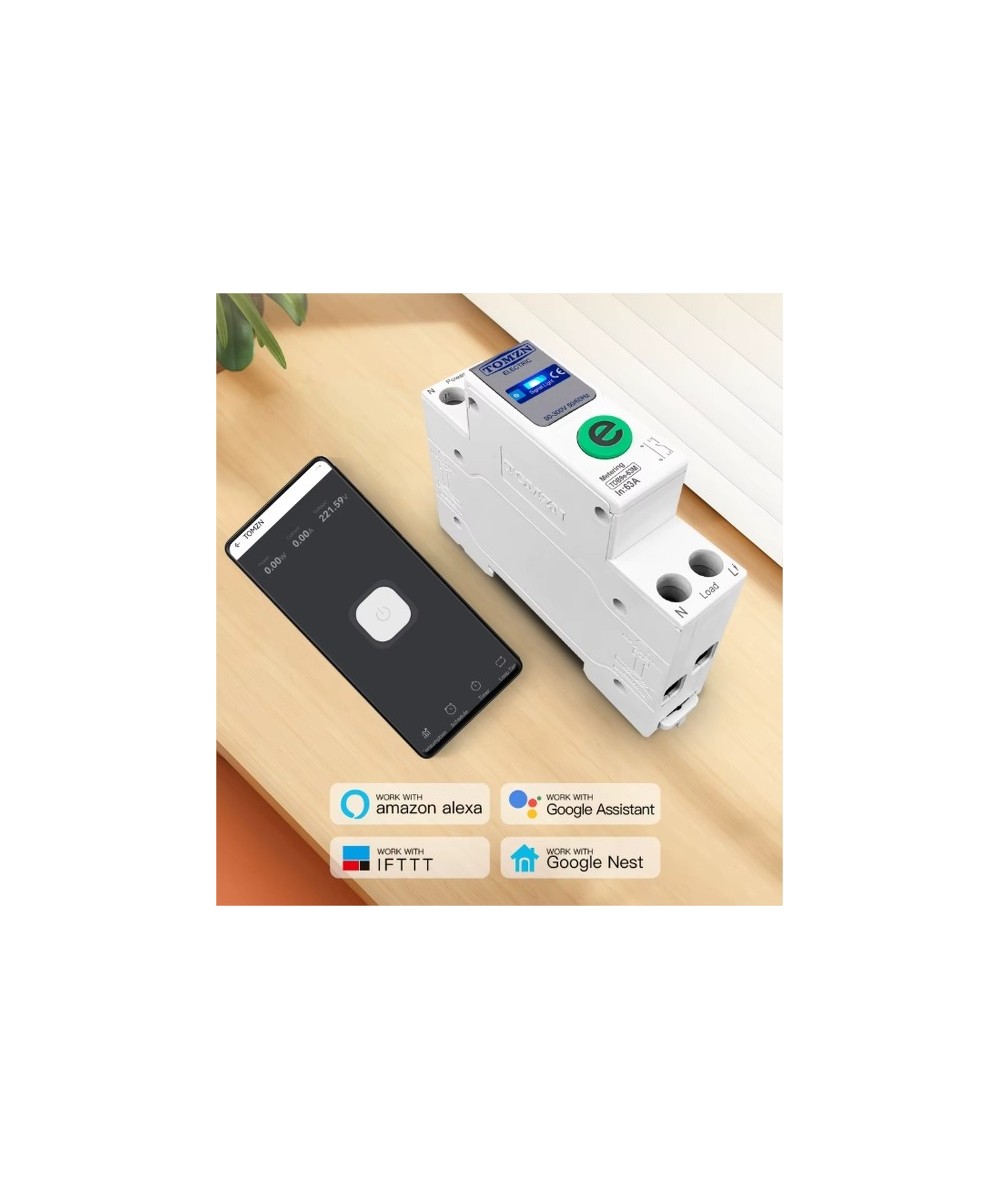 Interruptor inteligente WIFI TOMZN TOB9e-63M Medidor/Protector de energía para riel DIN
