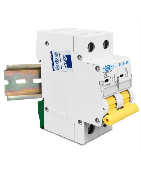 Breaker DC 2 polos MCB TOMZN Curva C Corriente Continua 600V 10-63A