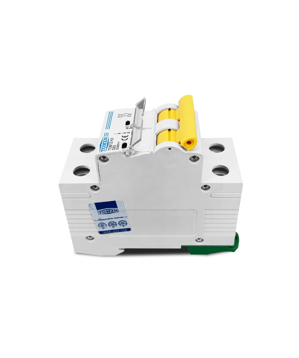 Breaker DC 2 polos MCB TOMZN Curva C Corriente Continua 600V 10-63A