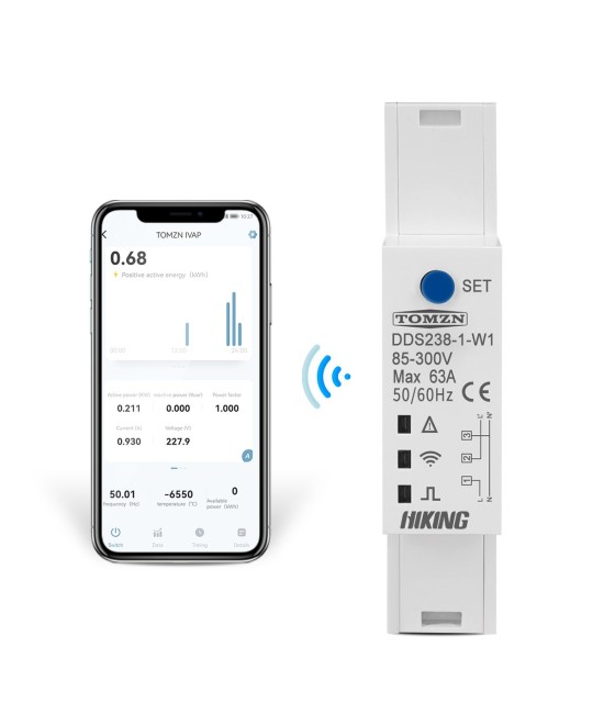 Monitor Inteligente de Energia Bidireccional WIFI  63A TOMZN DDS238-1-W1