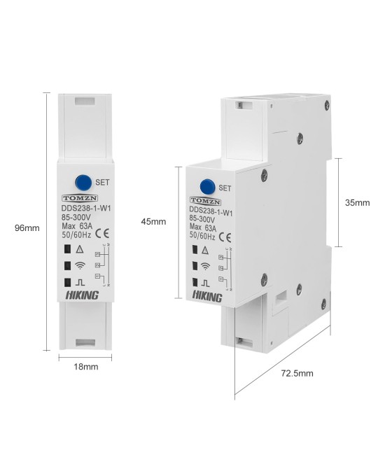Monitor Inteligente de Energia Bidireccional WIFI  63A TOMZN DDS238-1-W1