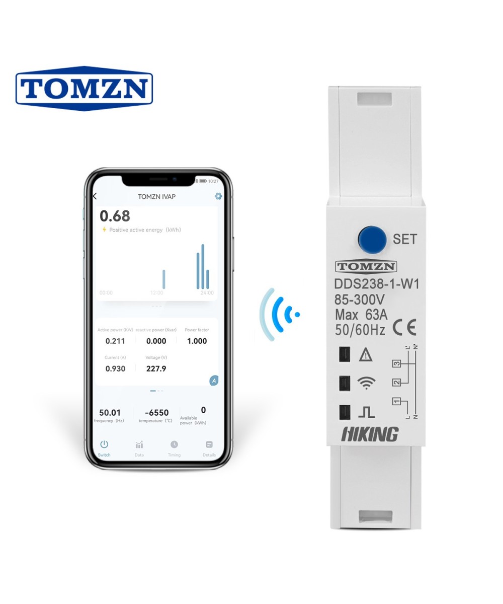 Monitor Inteligente de Energia Bidireccional WIFI  63A TOMZN DDS238-1-W1