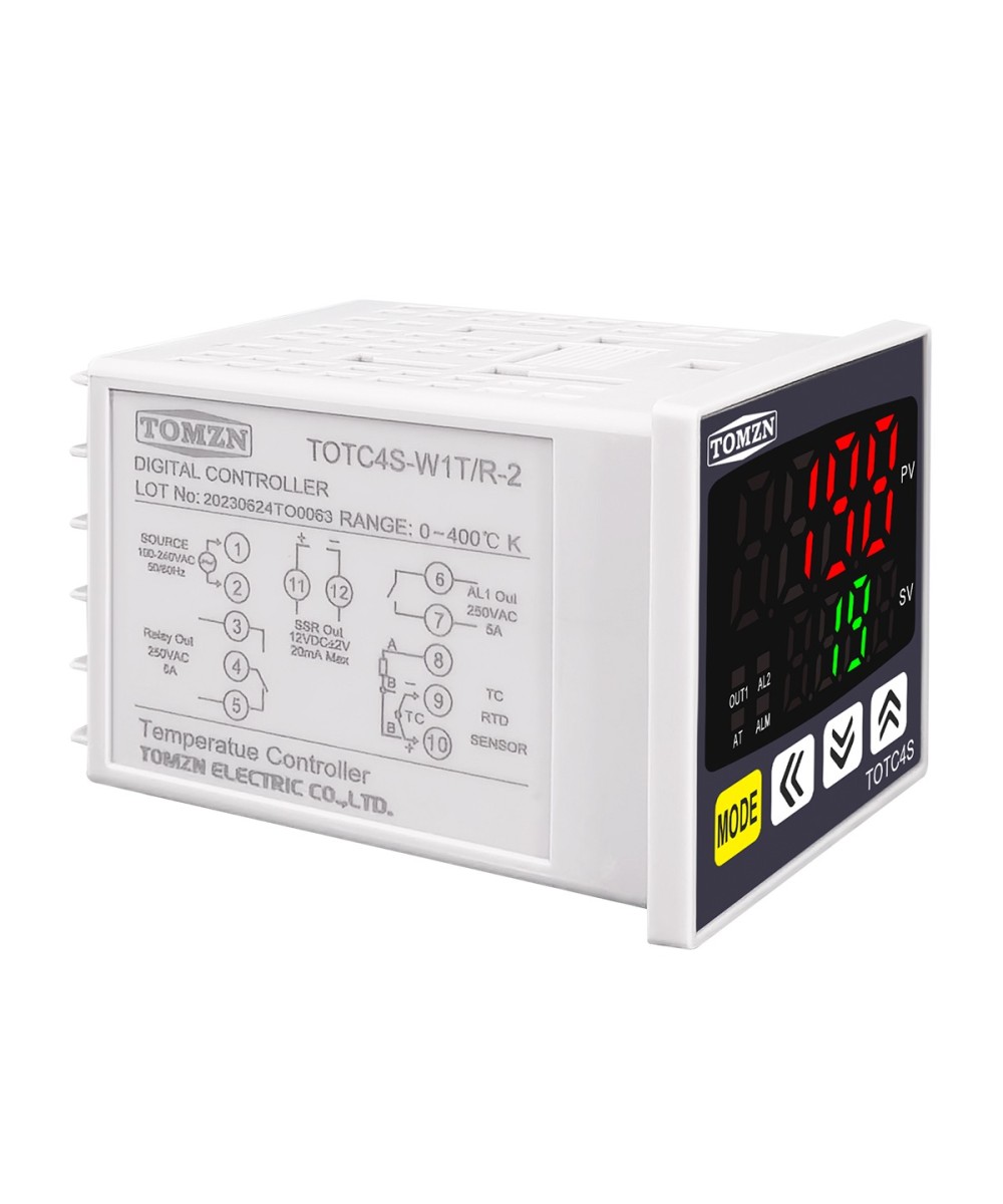 Controlador de temperatura Termostato TOMZN 220VAC TOTC4S