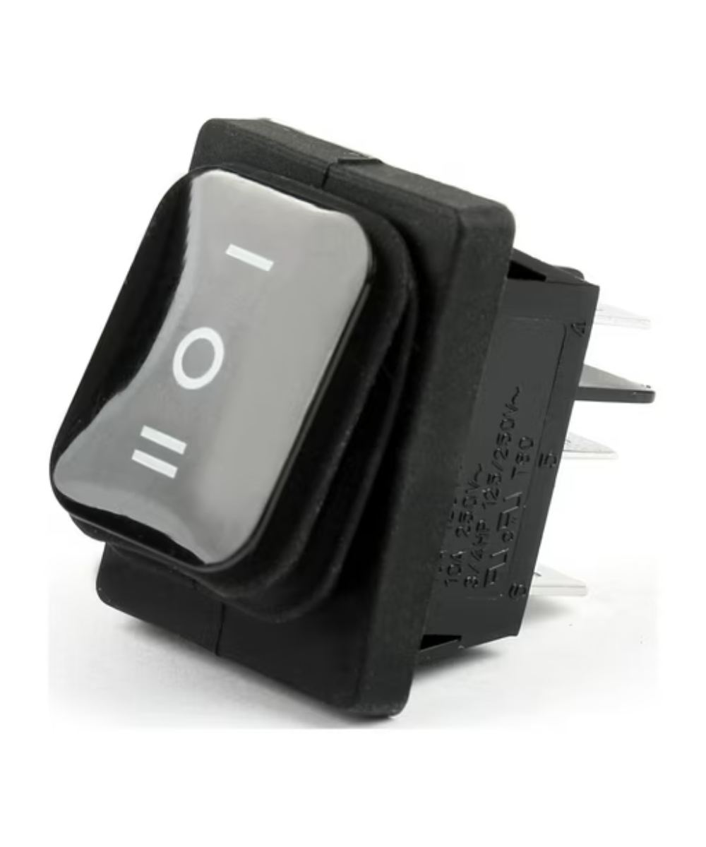 Interruptor impermeable KCD4 6 pines, 3 posiciones, 16A, negro