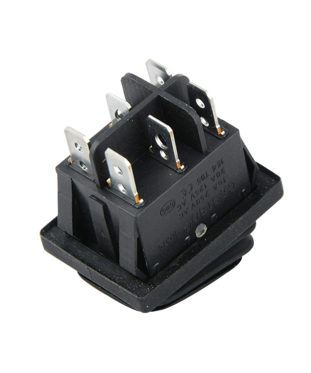 Interruptor impermeable KCD4 6 pines, 3 posiciones, 16A, negro