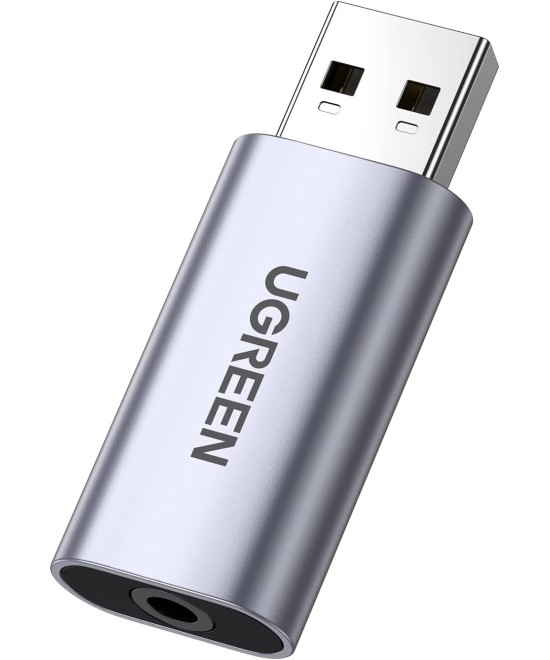 Adaptador de sonido estéreo externo USB a 3.5mm UGREEN