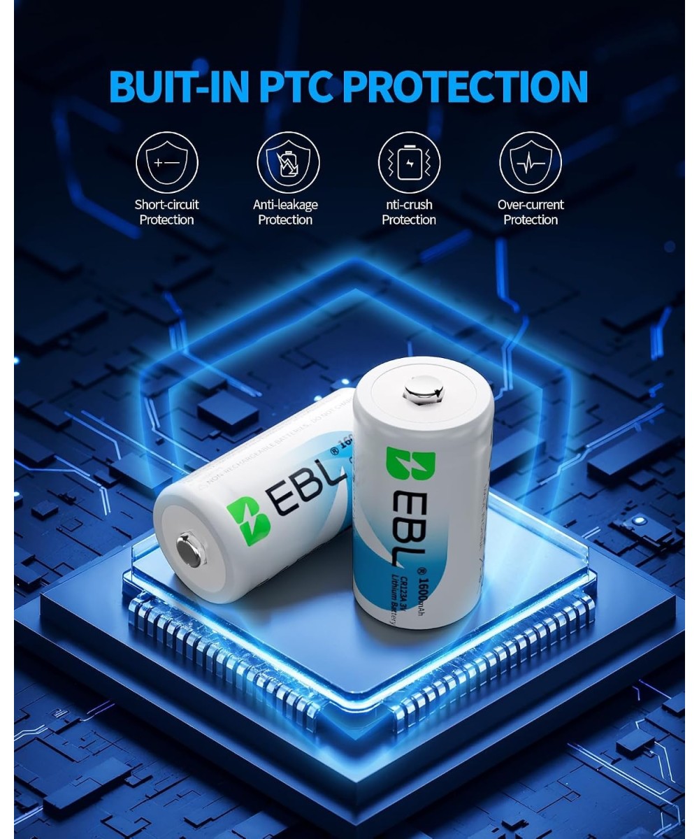 Bateria No recargable de iones de litio EBL CR123a de 1600mAh