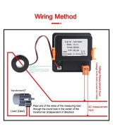 Medidor digital de corriente alterna, voltaje y frecuencia con pantalla LED triple y sensor CA 50-500V, CA 0-120A, 10-99.9Hz.