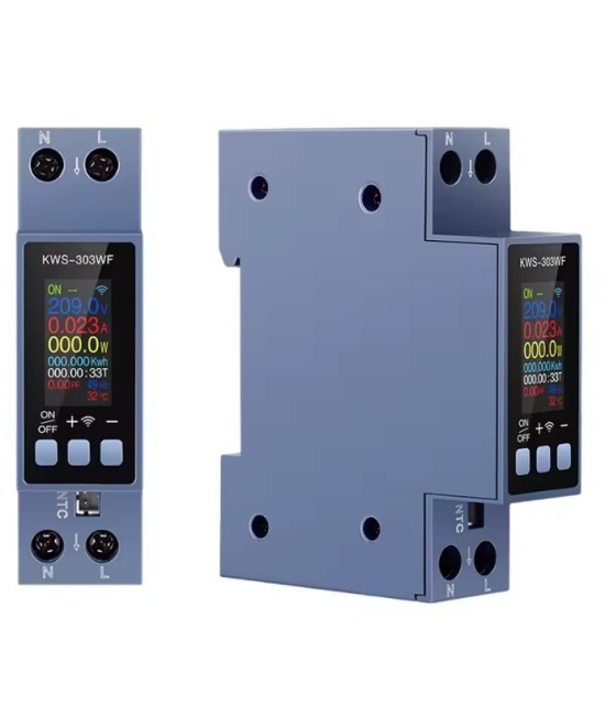 Medidor de energía inteligente WiFi KWS-303WF, 8 en 1