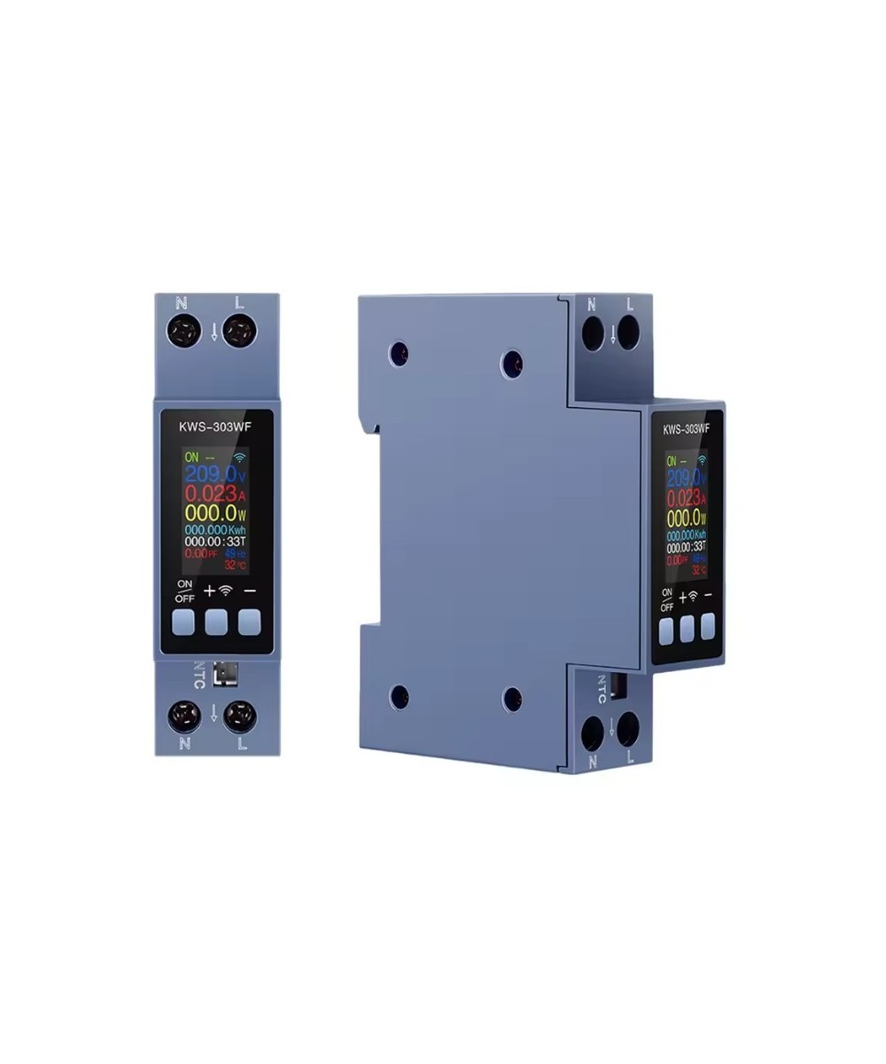 Medidor de energía inteligente WiFi KWS-303WF, 8 en 1