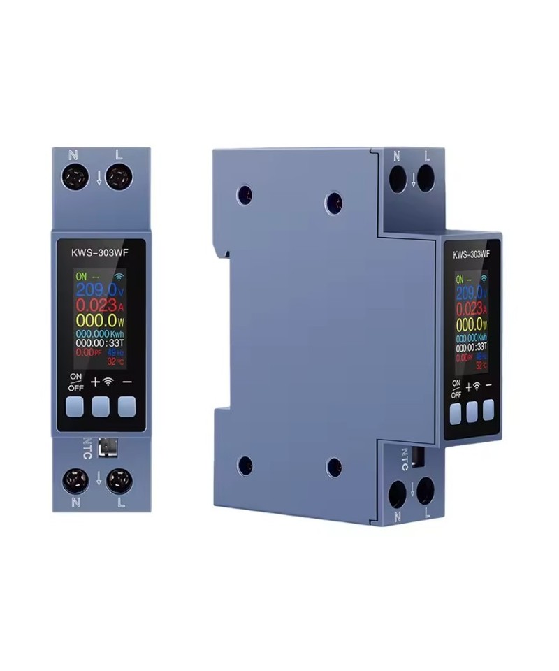 Medidor de energía inteligente WiFi KWS-303WF, 8 en 1