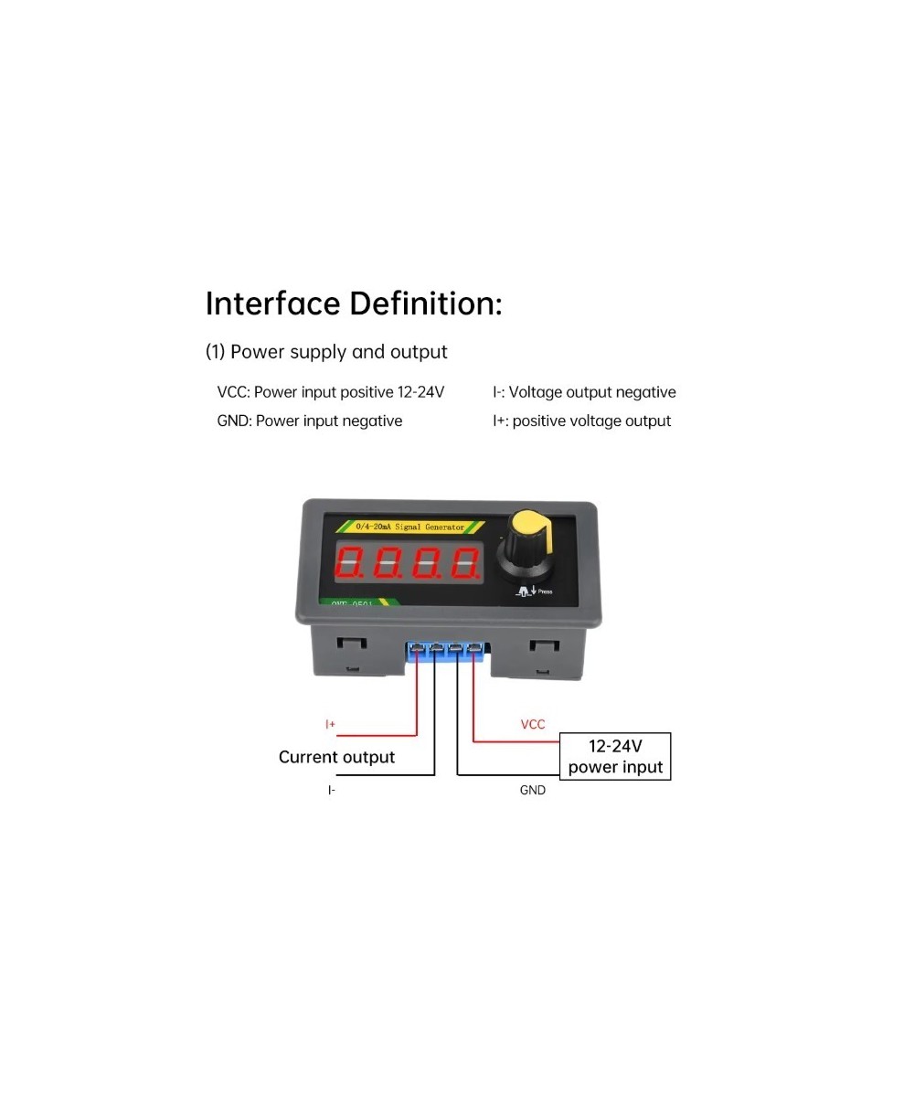 Generador de señal de corriente CC 12-24V 0/4-20mA QYF-0501