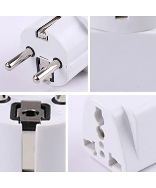Adaptador de enchufe electrico de americano a europeo redondo