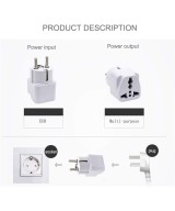 Adaptador de enchufe electrico de americano a europeo redondo