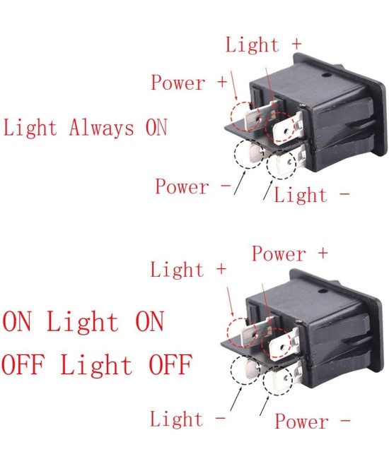 Interruptor para luces con indicador LED  12V 35A  ASW-17D Rojo/Amarillo/Azul