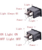 Interruptor para luces con indicador LED  12V 35A  ASW-17D Rojo/Amarillo/Azul