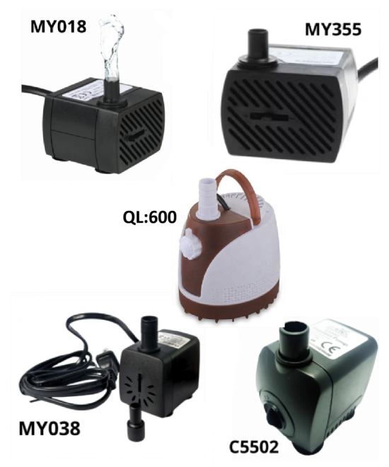 Mini Bombas Sumergibles 110V 180/350/600/800 L/H