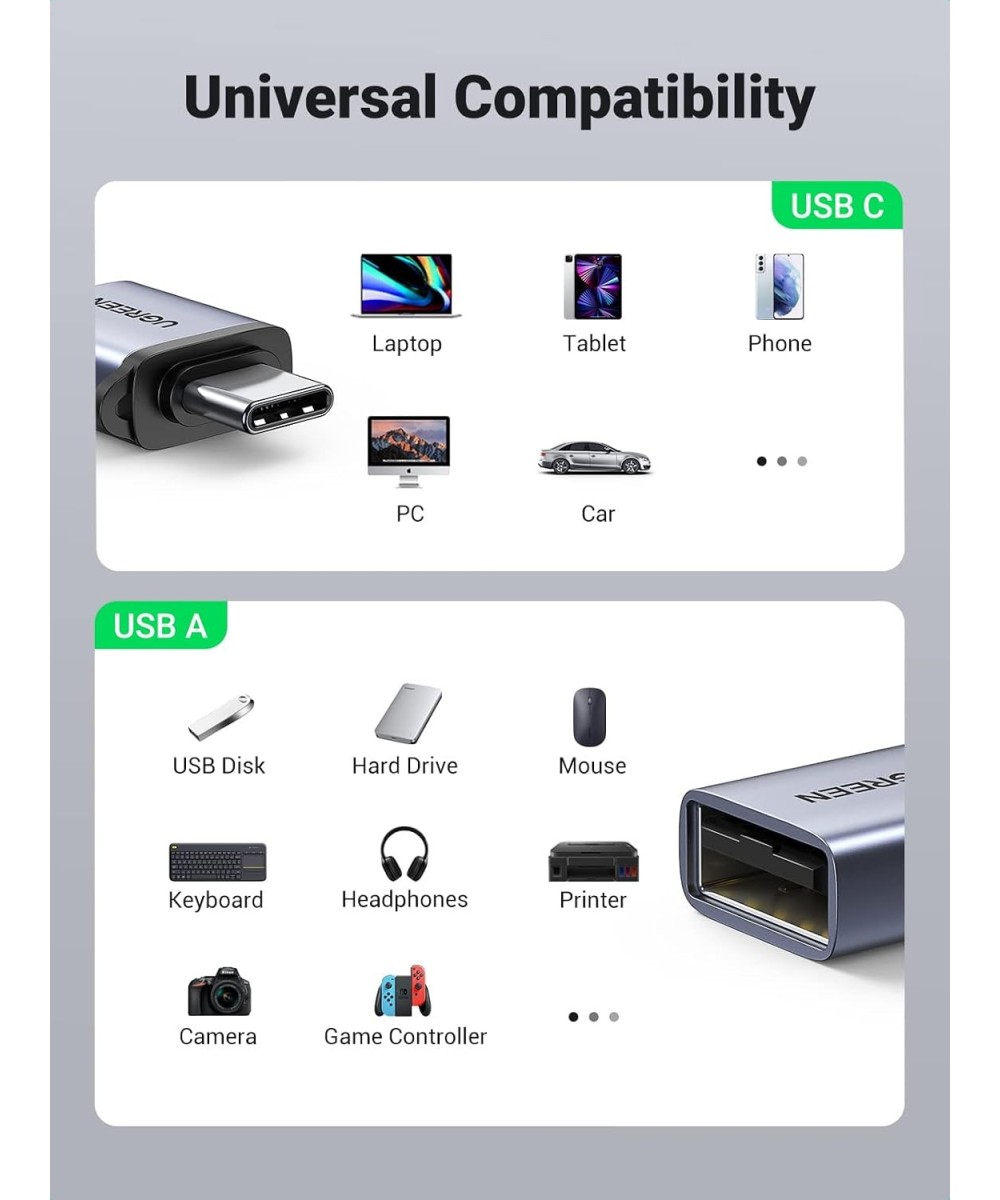 Adaptador OTG USB-C macho a USB 3.0 hembra UGREEN