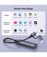 capturadora de vIdeo 4K HDMI a USB-A / USB-C 1080P UGREEN