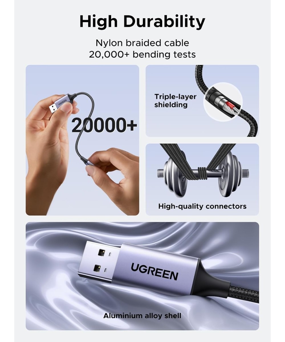 Adaptador de audio USB 2.0 a conector de 3,5mm 2 en 1 UGREEN