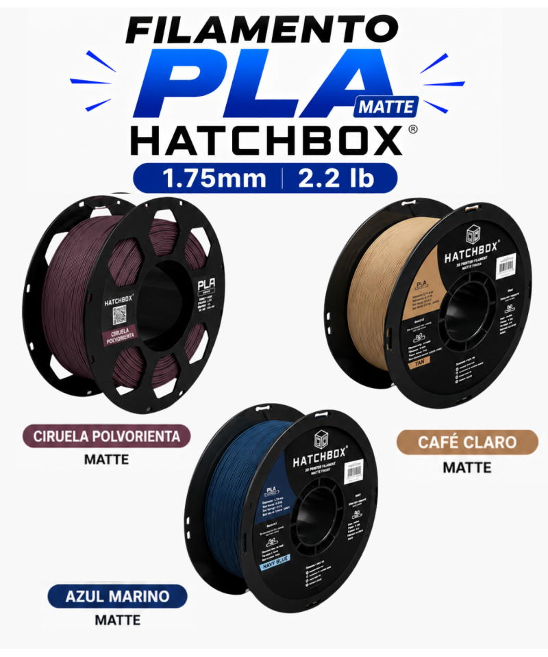 Filamento PLA Matte Hatchbox 1.75mm 2.2 lb