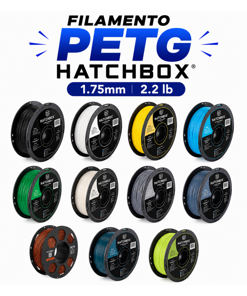 Filamento Flexible PETG Hatchbox 1.75mm 2.2 Lb
