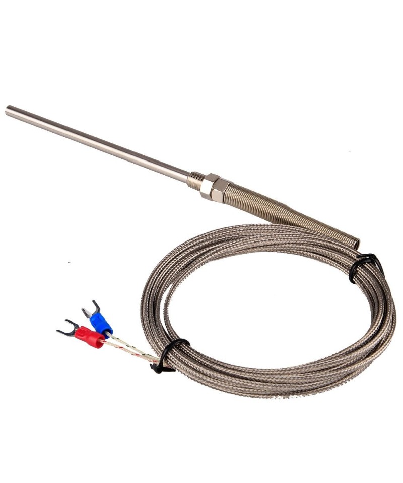 Sonda Termocupla Tipo K DE 100 mm Temperatura de -100C A 125C Cable 3 metros