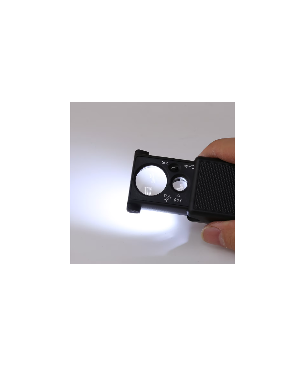 Lupa extraíble de 30 / 60X con LED