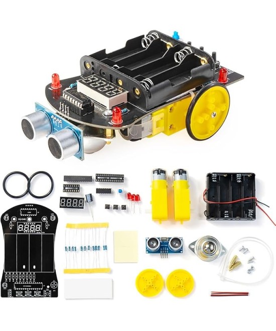 Kit de coche inteligente con sensor ultrasónico DIY