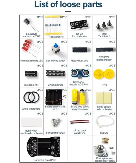 Kit de coche inteligente con sensor ultrasónico DIY