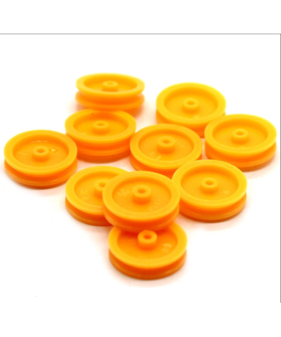 Polea amarilla de plastico 2x17mm