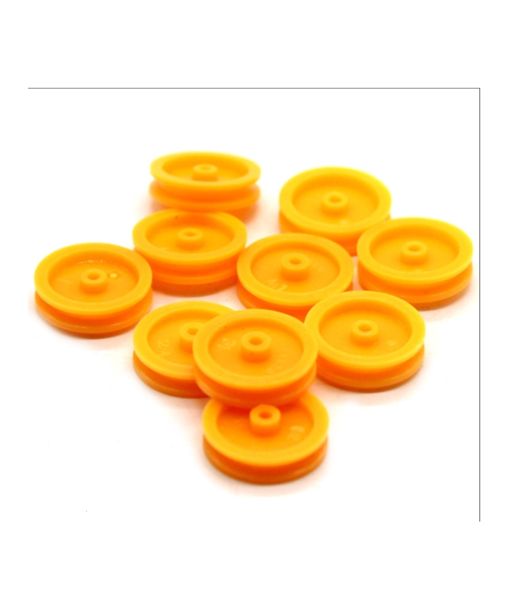 Polea amarilla de plastico 2x17mm