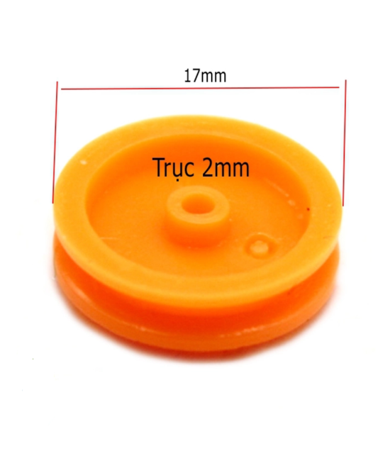 Polea amarilla de plastico 2x17mm