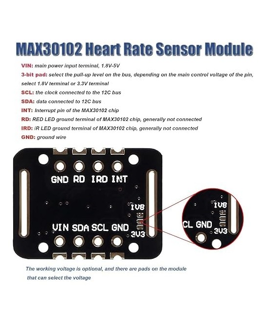Sensor de ritmo cardíaco MAX30102
