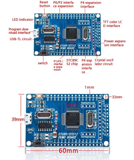 Tarjeta de desarrollo 51/AVR/STC89C52RC