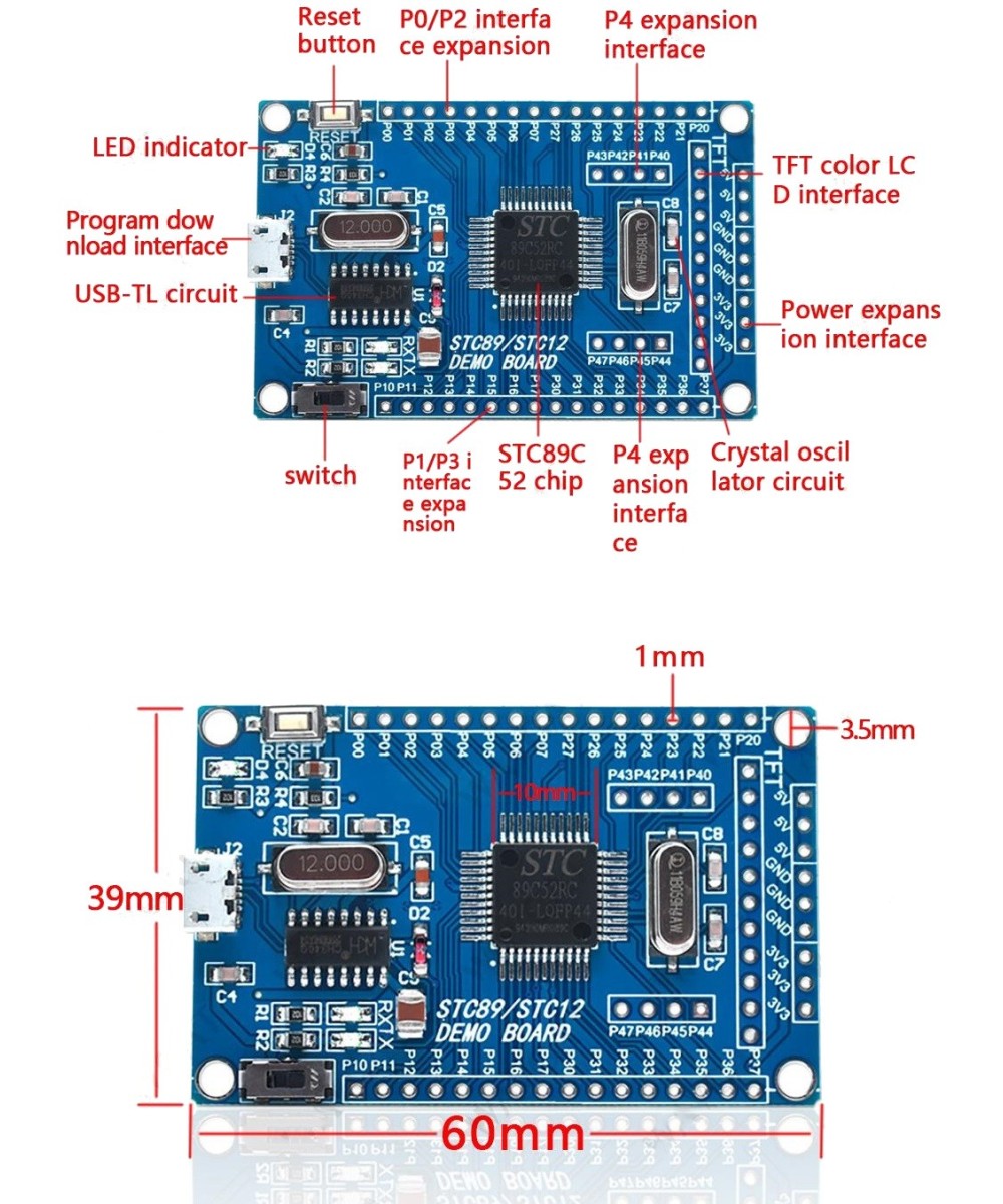 Tarjeta de desarrollo 51/AVR/STC89C52RC