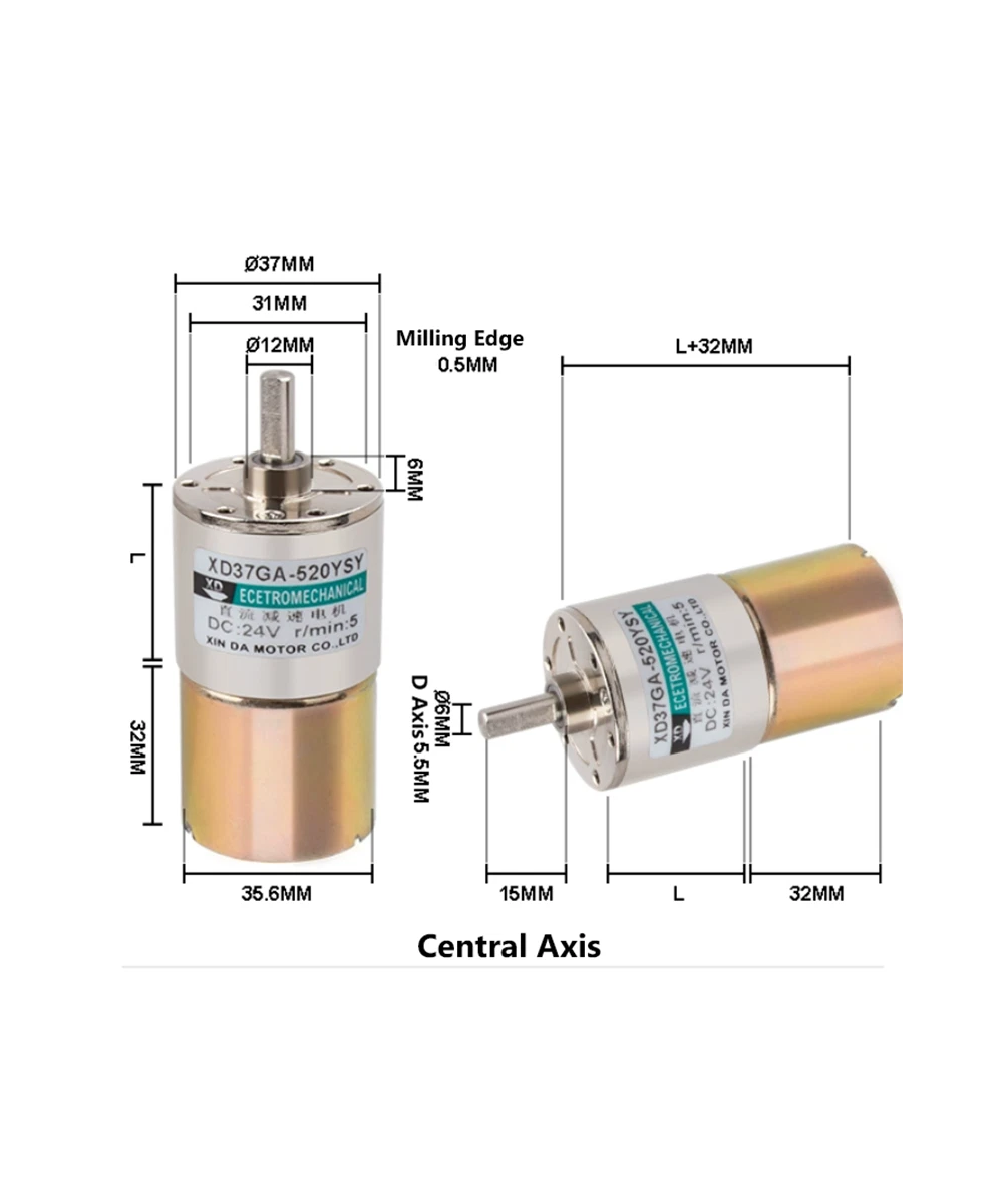 Motor 12v caja reductora 50RPM con soporte