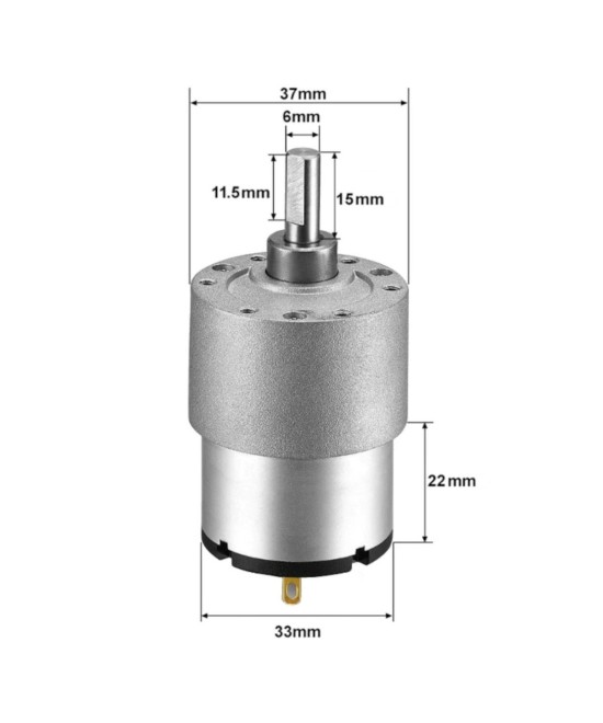 Motor 12v caja reductora 66RPM JGB37-520