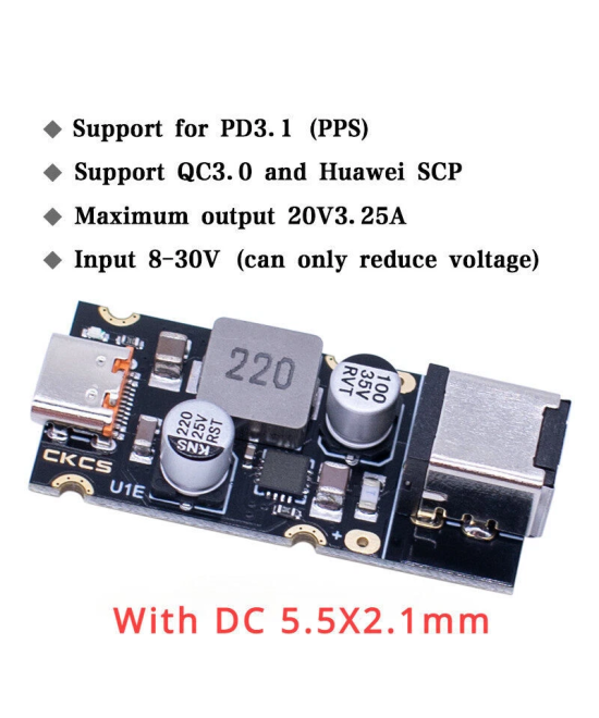 Módulo de carga rápida PD65W PD3.1 PPS USB-C