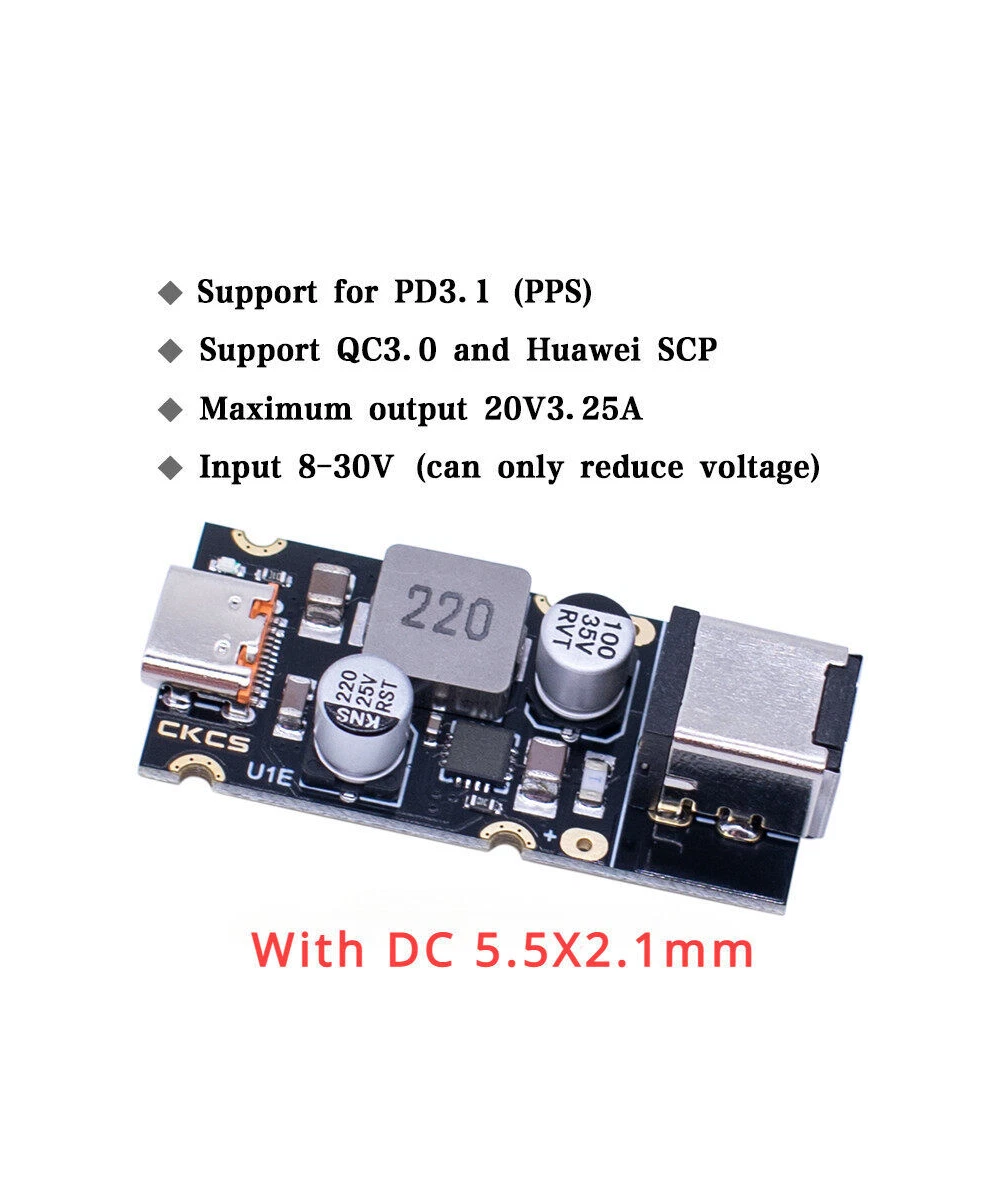 Módulo de carga rápida PD65W PD3.1 PPS USB-C