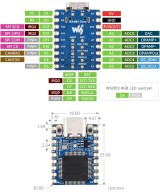 Tarjeta de desarrollo mini RA4M1-Zero Waveshare