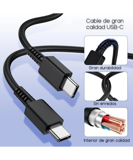 Cable de carga y datos USB-C 1M 8A