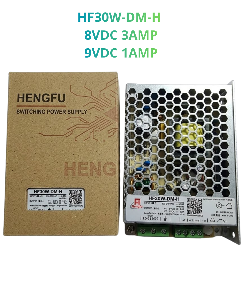 Fuente de energia conmutada Multi voltaje HF30W-DM-H  8VDC 3AMP / 9VDC 1AMP