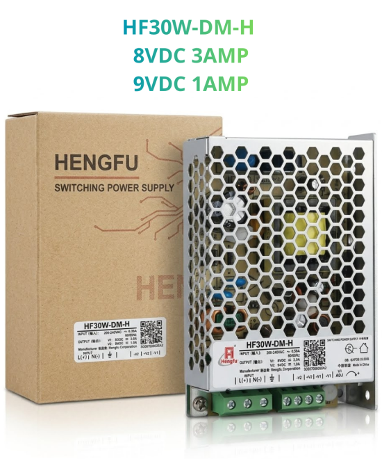 Fuente de energia conmutada Multi voltaje HF30W-DM-H  8VDC 3AMP / 9VDC 1AMP