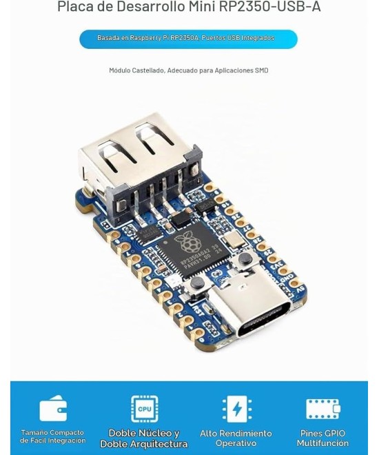 Tarjeta de desarrollo mini RP2350A USB