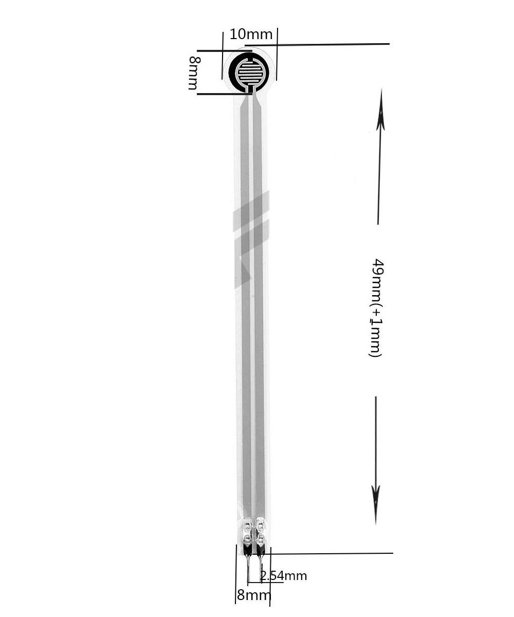 Sensor de presión de tipo resistivo RFP602 2KG / FSR406 10KG