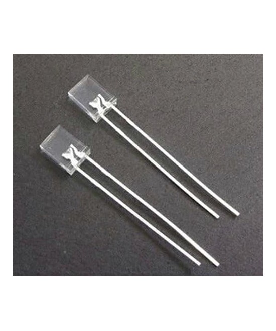 Diodo Led cuadrado transparente luz naranja 2x3x4mm (10U)