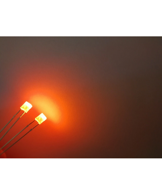 Diodo Led cuadrado transparente luz naranja 2x3x4mm (10U)